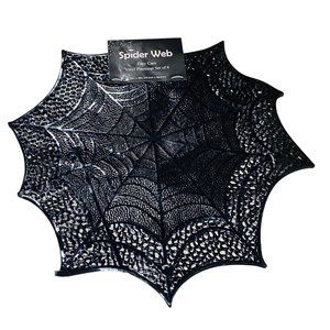 Halloween Black Spider Web Vinyl Placemats Set of 6